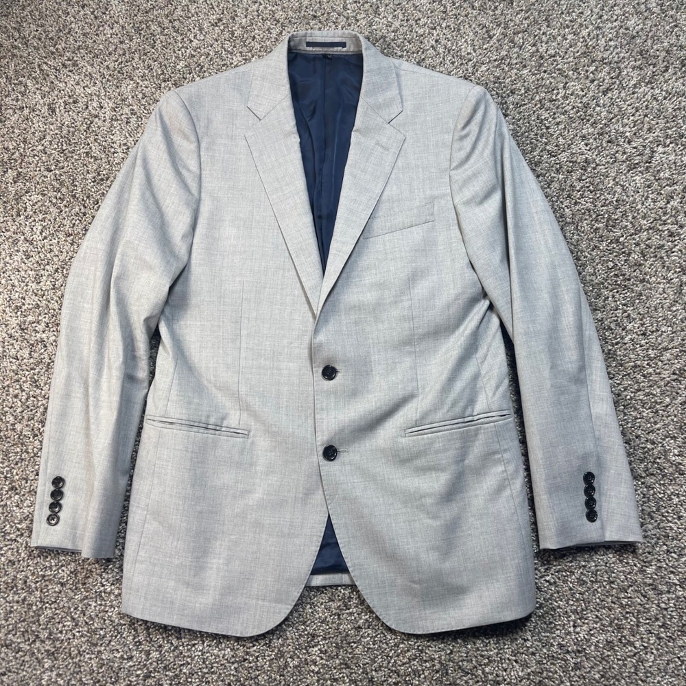 J Crew Ludlow Slim Fit Suit Jacket 40R Loro Piana Super 120s Wool Light Grey